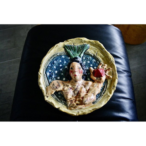 Vintage terracotta dish by Markus Lupertz, 1980s