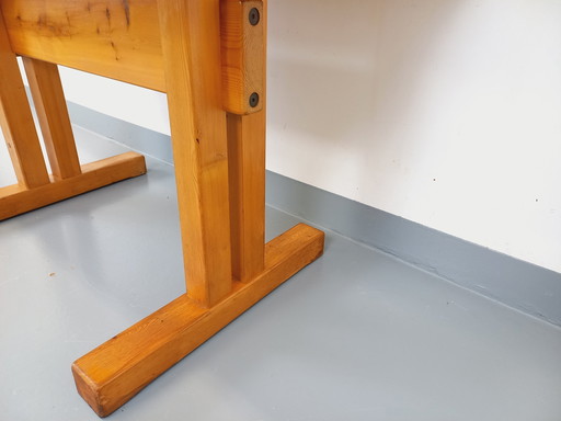 Charlotte Perriand Les Arcs Vintage Pine Rectangular Dining Table From The 60s And 70s