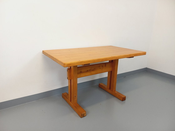 Image 1 of Charlotte Perriand Les Arcs Vintage Pine Rectangular Dining Table From The 60s And 70s