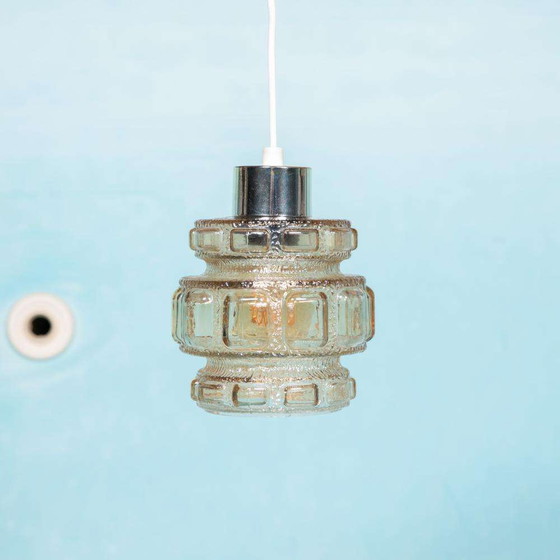 Image 1 of Lampada a sospensione in vetro vintage anni &#39;60/&#39;70, lampada a sospensione in vetro Svezia