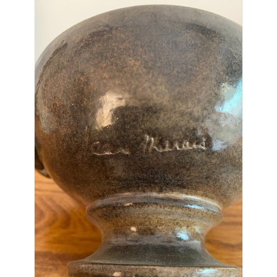 Image 1 of Coppia di ceramiche vintage Vallauris con smalto in peltro di Jean Marais, 1980