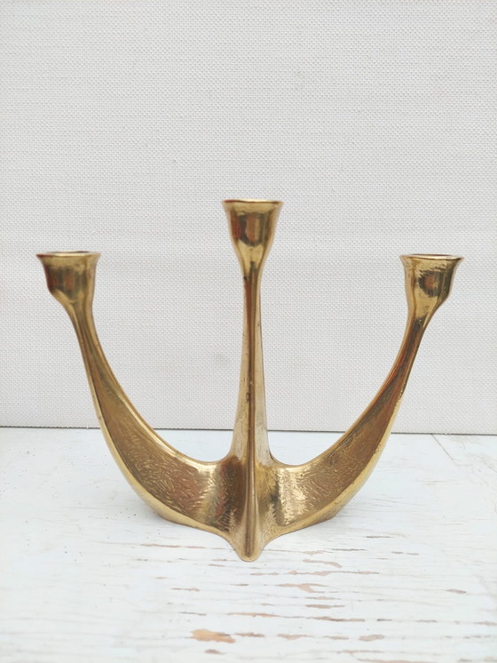 Image 1 of Horst Dalbeck Brass Candlestick Brutalist