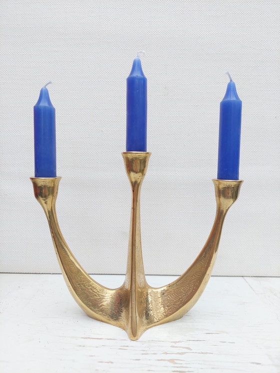 Image 1 of Horst Dalbeck Brass Candlestick Brutalist