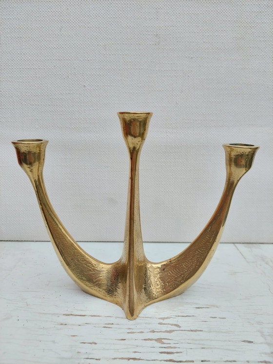 Image 1 of Horst Dalbeck Brass Candlestick Brutalist