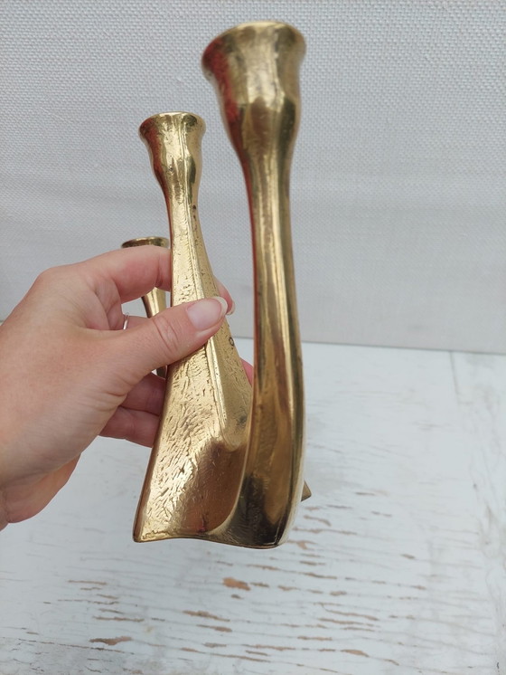 Image 1 of Horst Dalbeck Brass Candlestick Brutalist