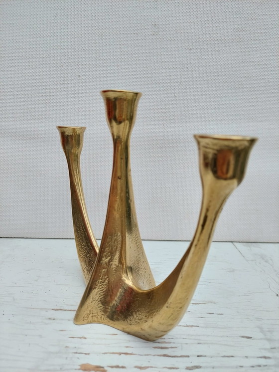 Image 1 of Horst Dalbeck Brass Candlestick Brutalist