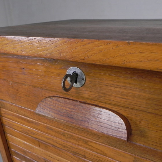 Image 1 of Oak shutter cabinet with 1 shutter, 151 cm high, 1950s