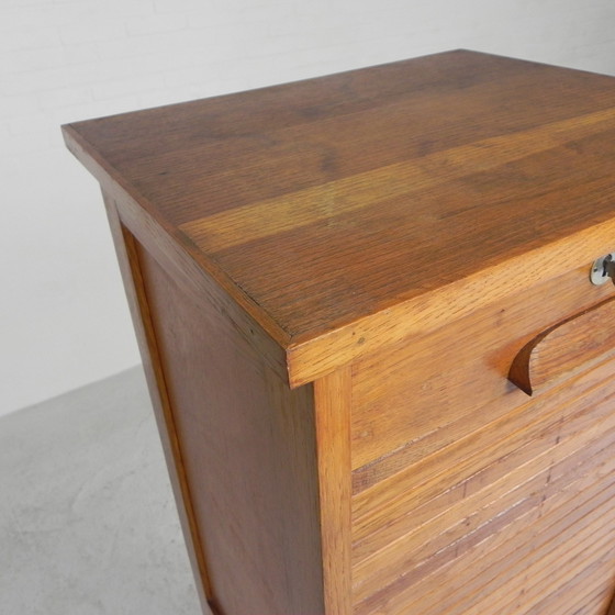 Image 1 of Oak shutter cabinet with 1 shutter, 151 cm high, 1950s