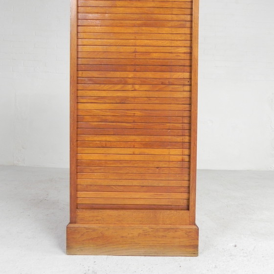 Image 1 of Oak shutter cabinet with 1 shutter, 151 cm high, 1950s