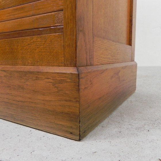 Image 1 of Oak shutter cabinet with 1 shutter, 151 cm high, 1950s