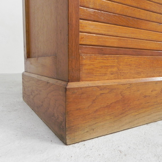 Image 1 of Oak shutter cabinet with 1 shutter, 151 cm high, 1950s