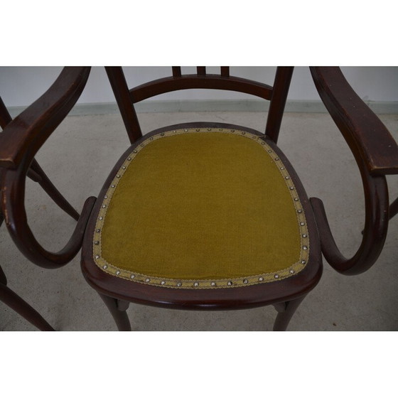 Image 1 of Set of 4 vintage velvet and wood armchairs