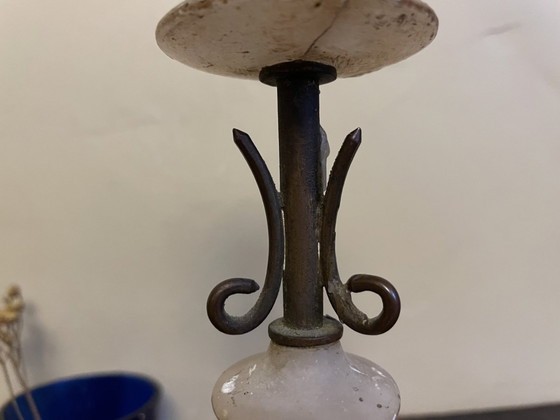 Image 1 of Candlesticks Antique Alabaster French