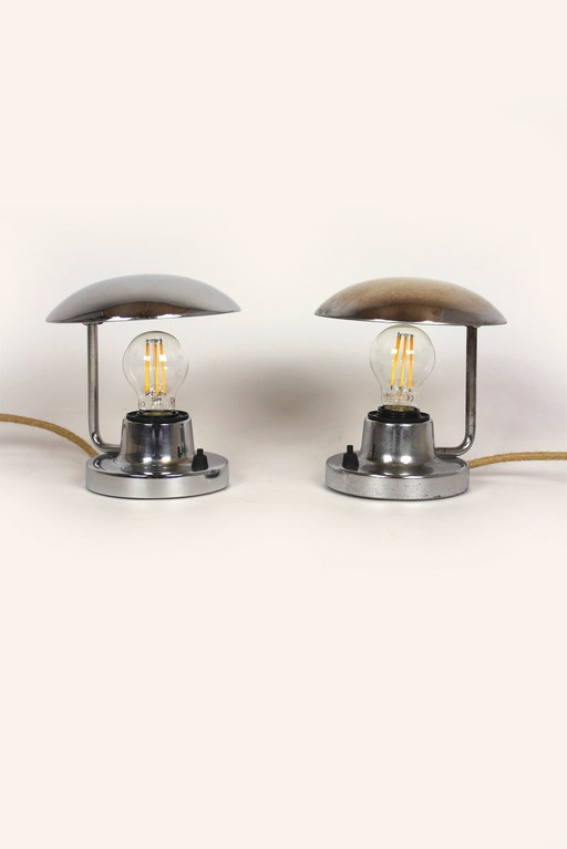 2x Napako Chrome Table Lamps