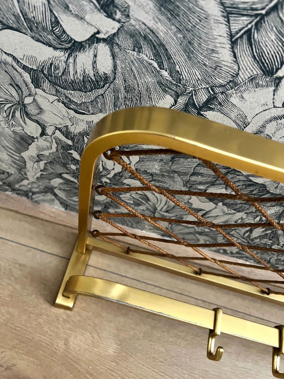 Image 1 of Gold colored Coat rack Train model with hat rack and hooks 60cm wide