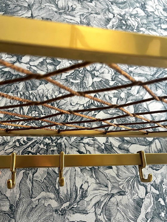 Image 1 of Gold colored Coat rack Train model with hat rack and hooks 60cm wide