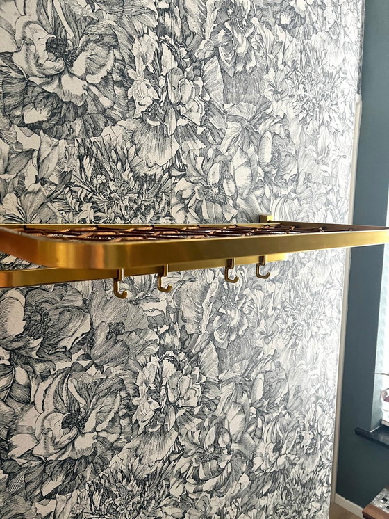 Image 1 of Gold colored Coat rack Train model with hat rack and hooks 60cm wide