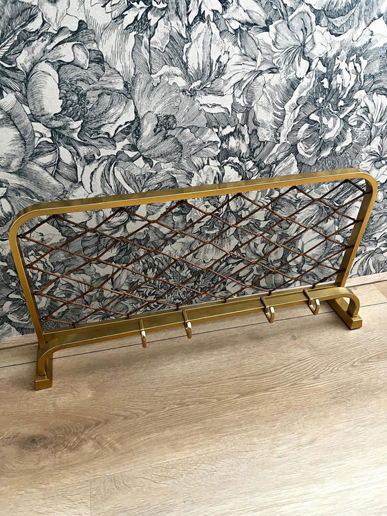 Image 1 of Gold colored Coat rack Train model with hat rack and hooks 60cm wide