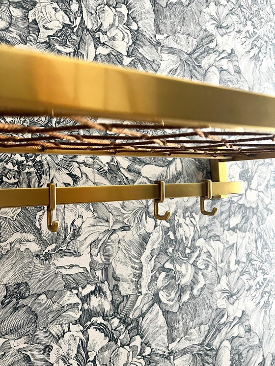 Image 1 of Gold colored Coat rack Train model with hat rack and hooks 60cm wide