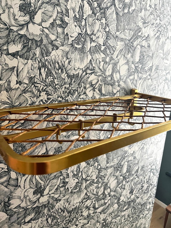 Image 1 of Gold colored Coat rack Train model with hat rack and hooks 60cm wide