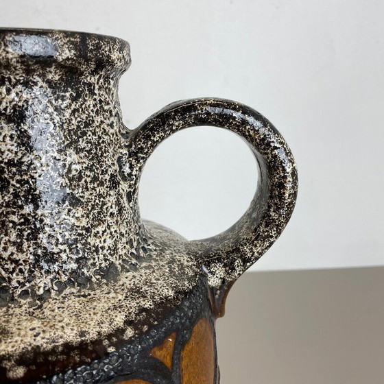 Image 1 of Vintage multi-color pottery fat lava floor vase 408-40 by Scheurich, Germany 1970s