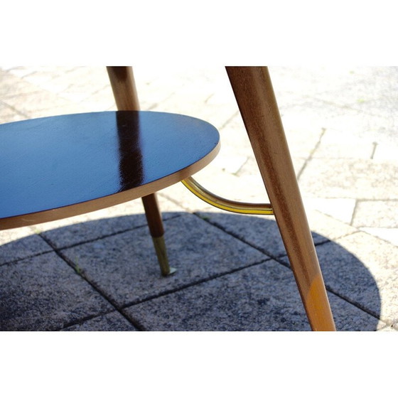 Image 1 of Tavolino vintage in ottone e noce, Italia, 1960