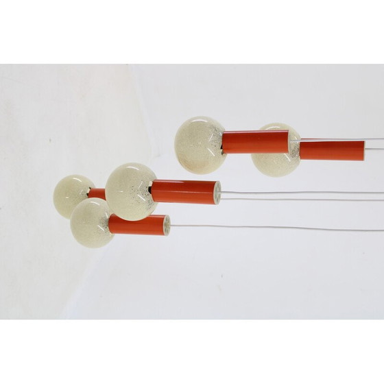 Image 1 of Vintage waterfall chandelier with plastic lampshade, Czechoslovakia 1970
