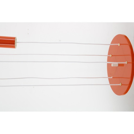 Image 1 of Vintage waterfall chandelier with plastic lampshade, Czechoslovakia 1970
