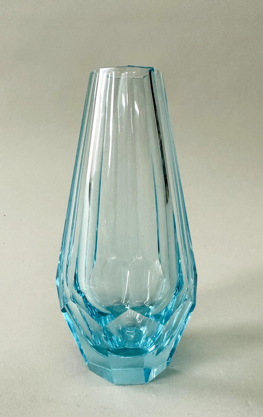 faceted vase in the style of Josef Hoffmann