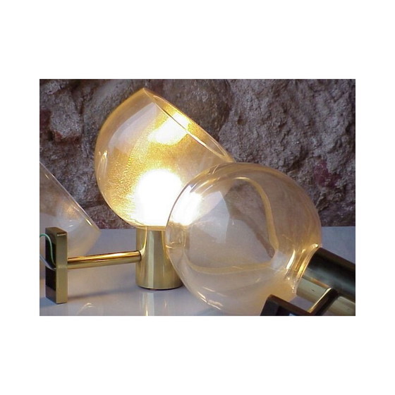 Image 1 of Set di 3 lampade da parete vintage con inclusione d'oro Seguso Flavio Poli Italia 1960