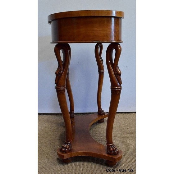 Image 1 of Vintage cherry wood dressing table and armchair, 1950