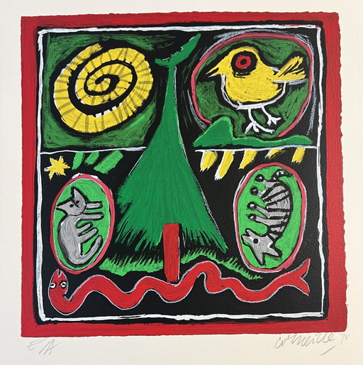 Signed; Guillaume Corneille, Festival De La Forêt silkscreen, 1994