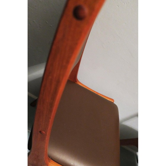 Image 1 of Pair of vintage teak and leather chairs by KS Mobler for Korup Stolefabrik, Denmark 1960