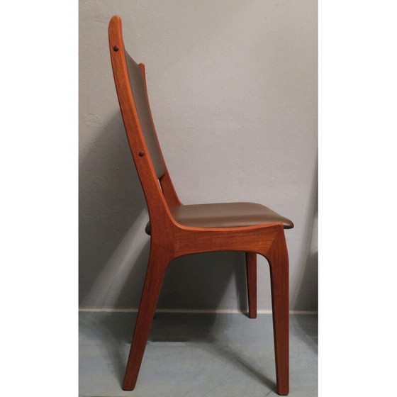 Image 1 of Pair of vintage teak and leather chairs by KS Mobler for Korup Stolefabrik, Denmark 1960