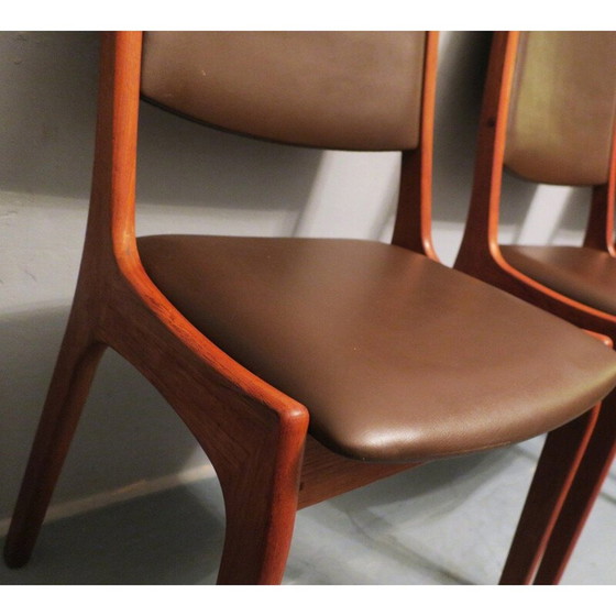 Image 1 of Pair of vintage teak and leather chairs by KS Mobler for Korup Stolefabrik, Denmark 1960