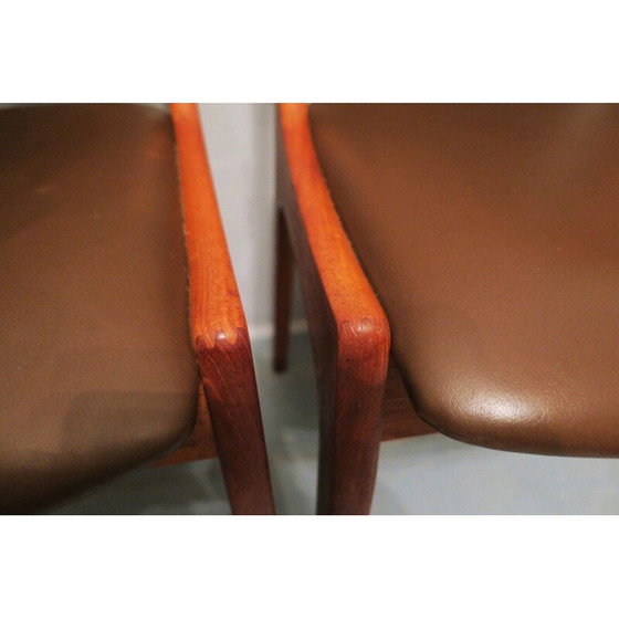 Image 1 of Pair of vintage teak and leather chairs by KS Mobler for Korup Stolefabrik, Denmark 1960