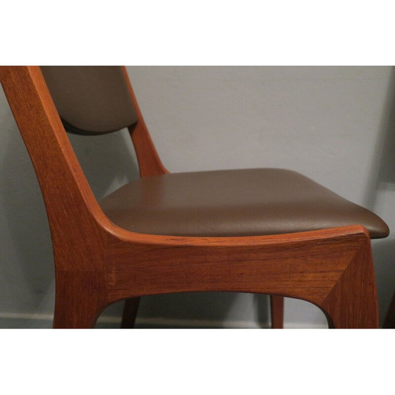 Image 1 of Pair of vintage teak and leather chairs by KS Mobler for Korup Stolefabrik, Denmark 1960