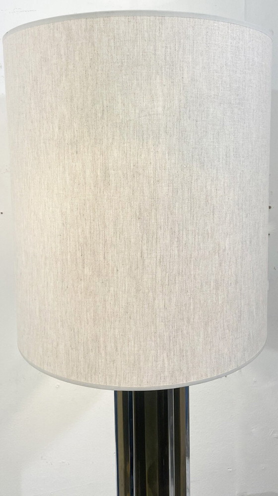 Image 1 of Silver And Gold Metal Lamp, Italy From The 1970S