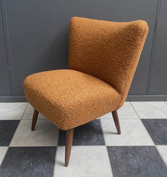 Image 1 of Cocktail chair 1960s in orange wool 