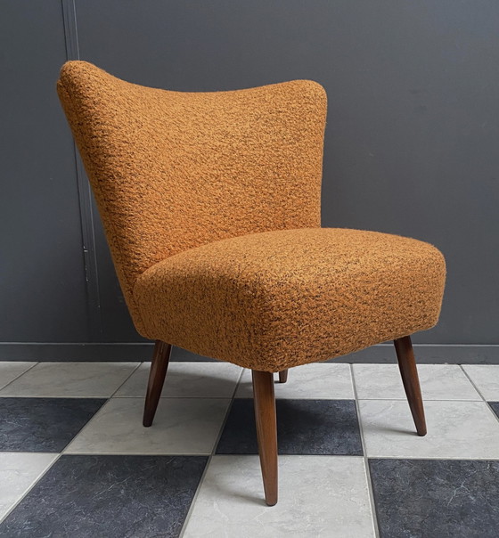 Image 1 of Cocktail chair 1960s in orange wool 