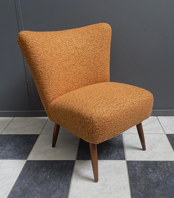 Image 1 of Cocktail chair 1960s in orange wool 