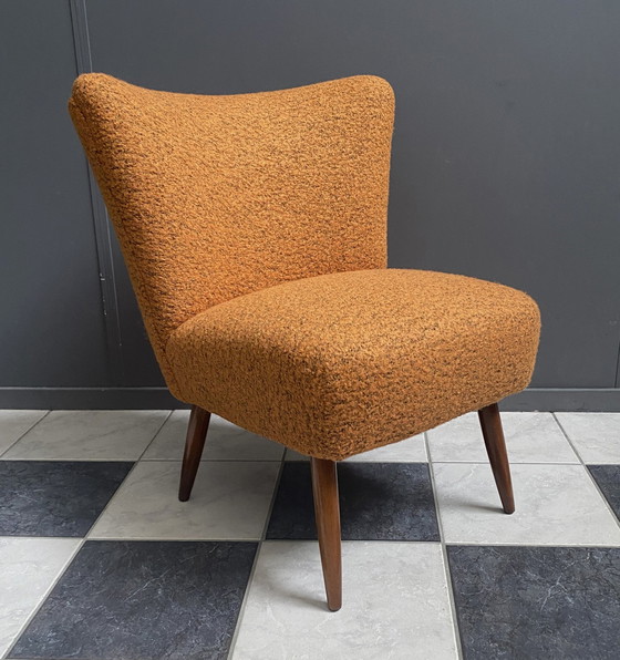 Image 1 of Cocktail chair 1960s in orange wool 