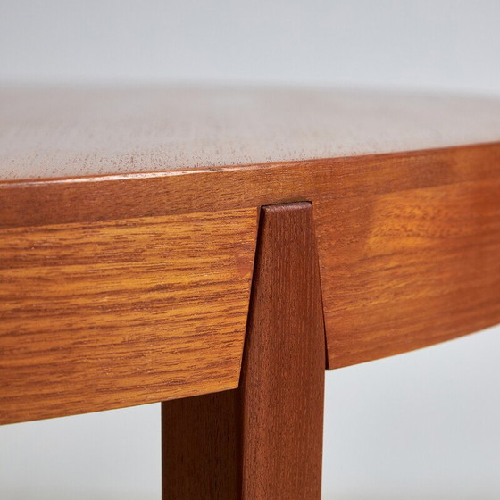 Image 1 of Vintage round teak dining table by Niels Koefoed for Hornslet Møbelfabrik, 1960