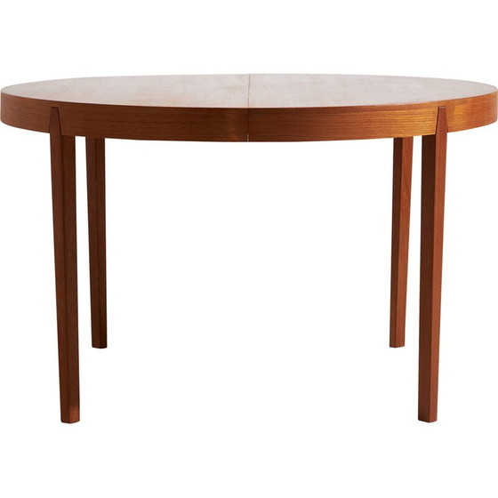 Image 1 of Vintage round teak dining table by Niels Koefoed for Hornslet Møbelfabrik, 1960