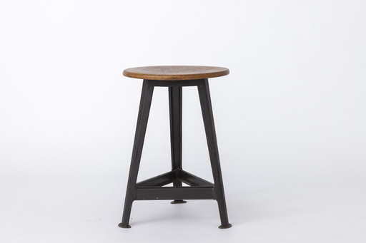 Rowac Workshop Stool, Tripod With Solid Beech Top, 1950S