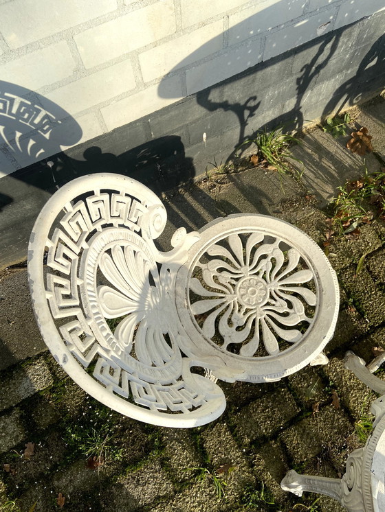 Image 1 of 4 Chairs And Table, Classic Aluminum Garden Set, White Lacquered.