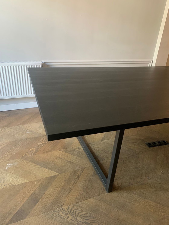 Image 1 of Black dining table/meeting table/desk with steel base