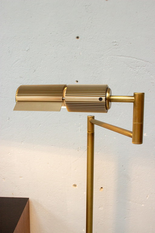 Swisslamps Haloprofil Frauenknecht Lampadaire Vintage en laiton