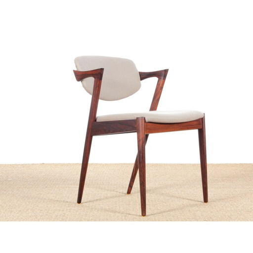 Set of 8 chairs in oak, model 42, Kai Kristiansen