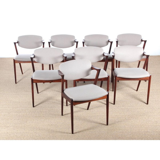 Image 1 of Set of 8 chairs in oak, model 42, Kai Kristiansen